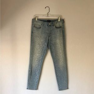 Bebe shooting star embellished heartbreaker skinny denim jeans